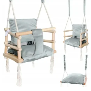 Kids Room gray Hustawka dla Dzieci do Domu Ogrodu Rose 3w1 drewniana szary