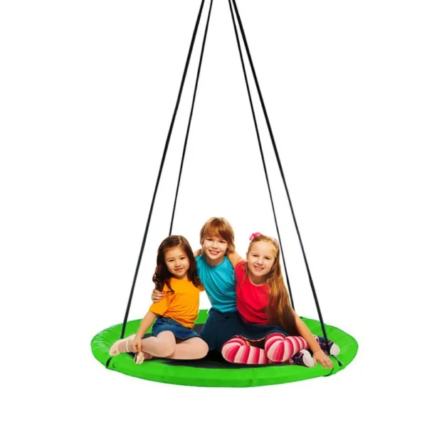 Nest swing Fotel hustawka bocianie gniazdo z oparciem Round Hanging Hammock for Kids zielony (Green)